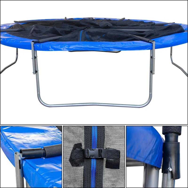Enero Foldable Garden Tramppoline With Inner Net 12ft 366cm fekete furniture