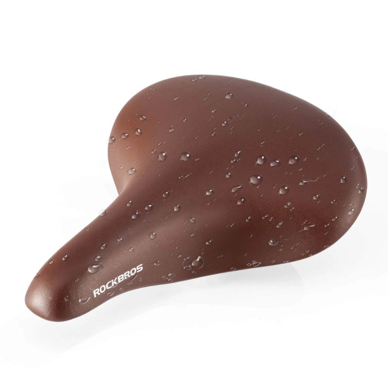 Rockbros 6800S retro comfort bicycle saddle - brown