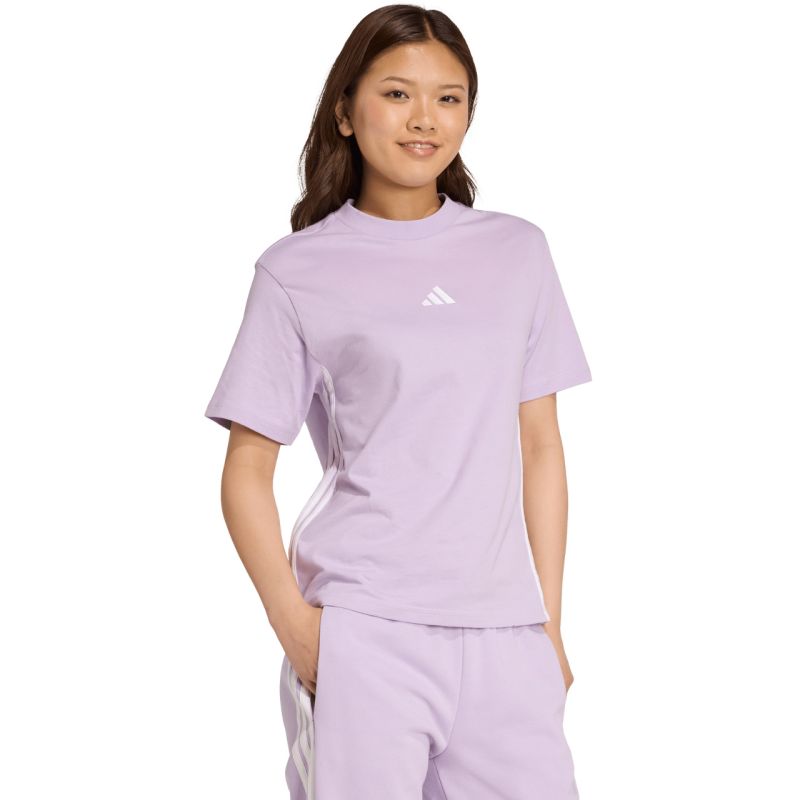 adidas Essentials 3-Stripes Cotton Women's T-Shirt Light Purple JX7619 Ruházat