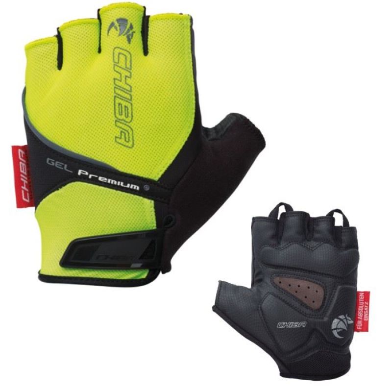 CHIBA Gel Premium Gloves 3XL Neon Yellow sárga kerékpáros kesztyű SI30117Y-7