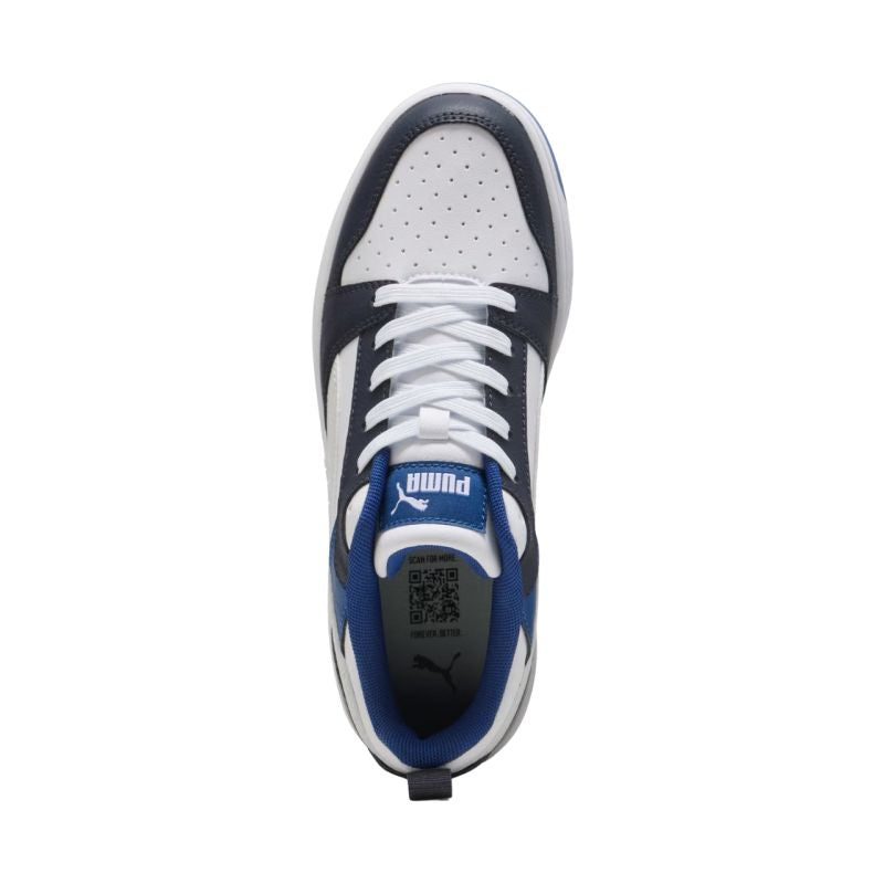 Puma Rebound V6 Lo Mid kids' shoes white and blue 393833 28 Cipő
