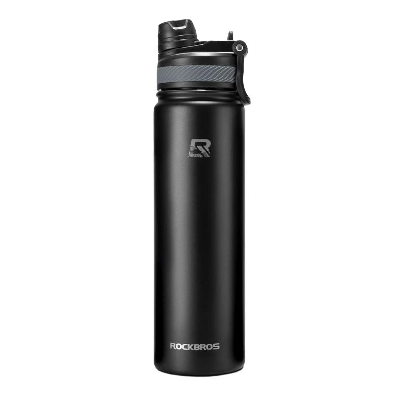 Rockbros 35210029002 thermal bicycle bottle for drinks 650 ml - black 650 ml \ czarny water bottles, training equipment, tourist equipment