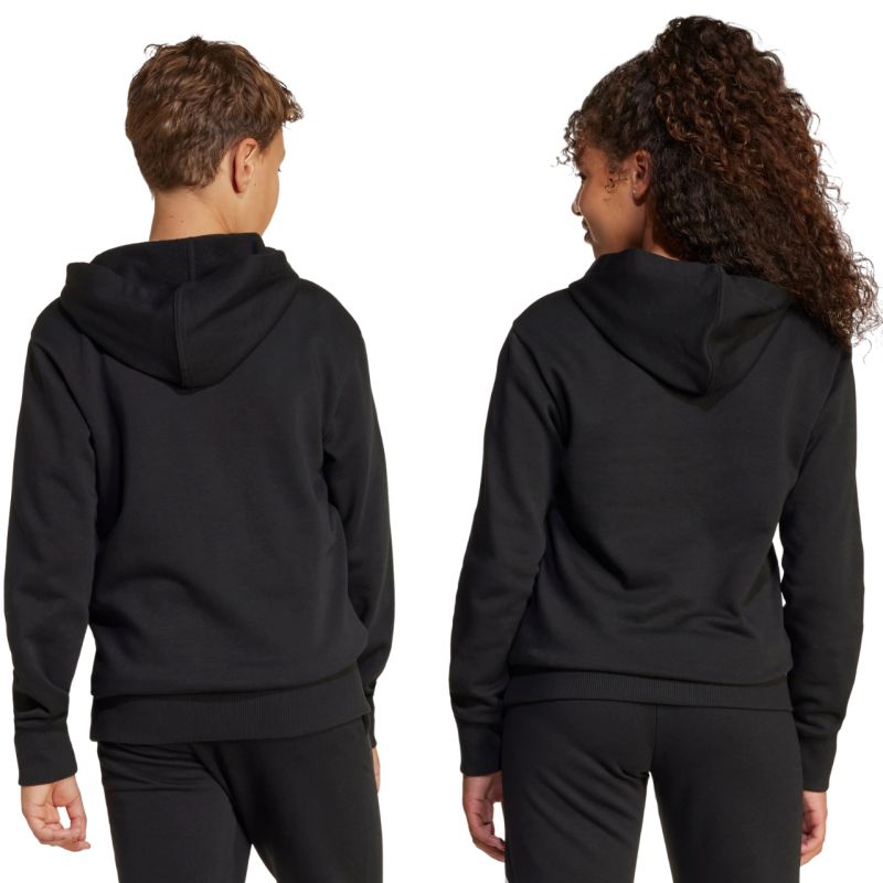 Adidas Essentials Hoodie for kids black fekete gyerek kapucnis pulóver JC9772