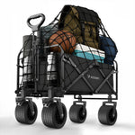 Wozinsky WZP-100 beach, tourist, garden trolley, durable, wide wheels, with safety net up to - black fekete elektronika 304004-197497