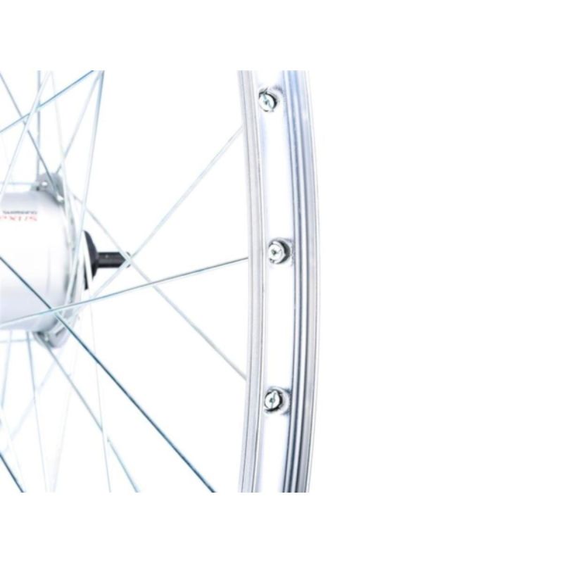 28 Inch Front Wheel With Shimano Hub Silver Rim