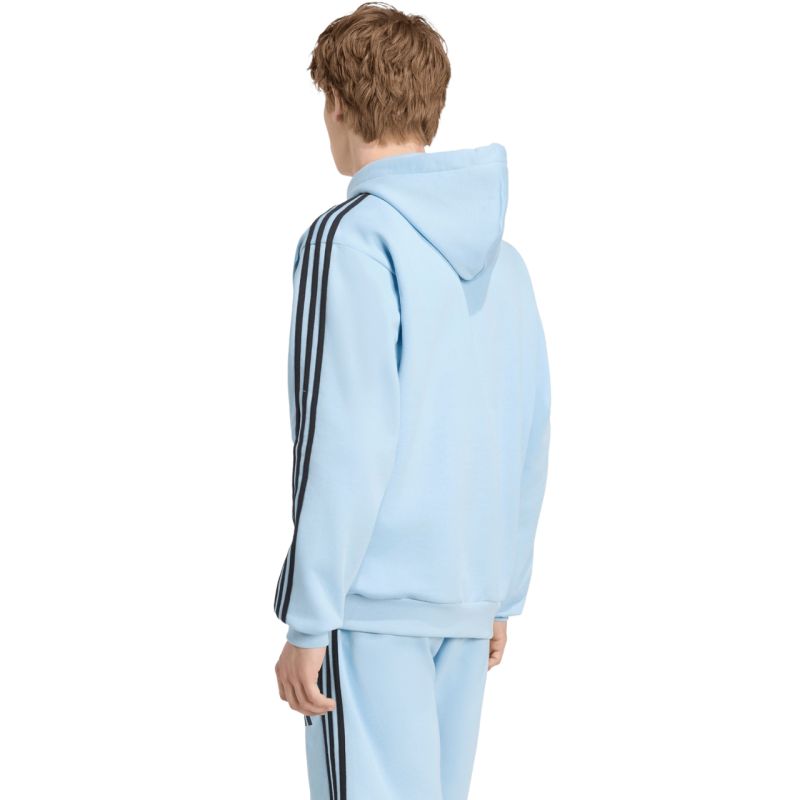 Adidas Essentials 3-Stripes Fleece Hoodie for men, light kék férfi kapucnis pulóver KY4170