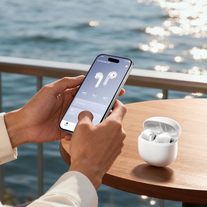 head Joyroom JR-FB1 Funpods Bluetooth 6.0 In-Ear TWS Wireless Headphones with AI Functions - White fehér headsets