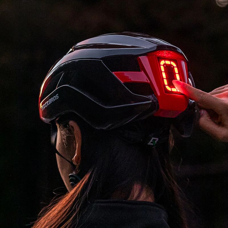 Rockbros ZK-077 Bike Helmet with Integrated Multi-Directional Lighting 57-61 cm - Black czarny helmets, lights