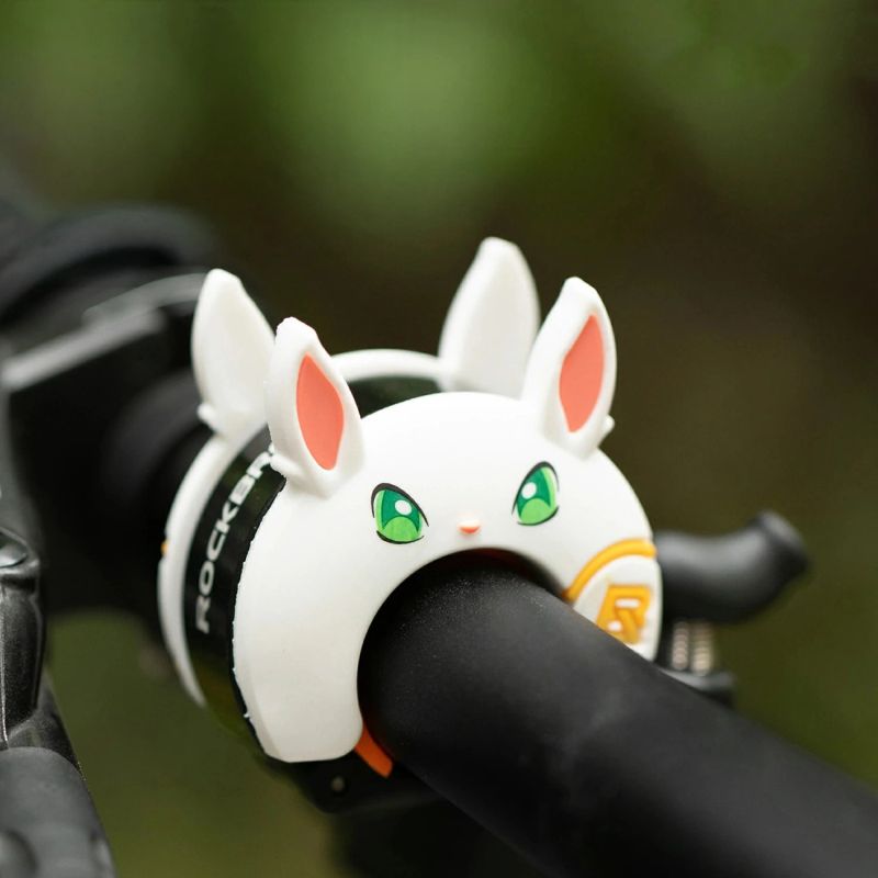 Rockbros 34001100 Children's Bicycle Bell Rabbit Motif - White
