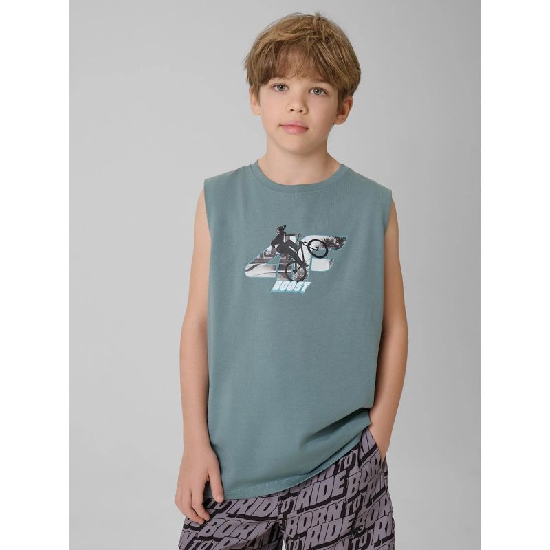 4F Boy's regular sleeveless T-shirt with print póló