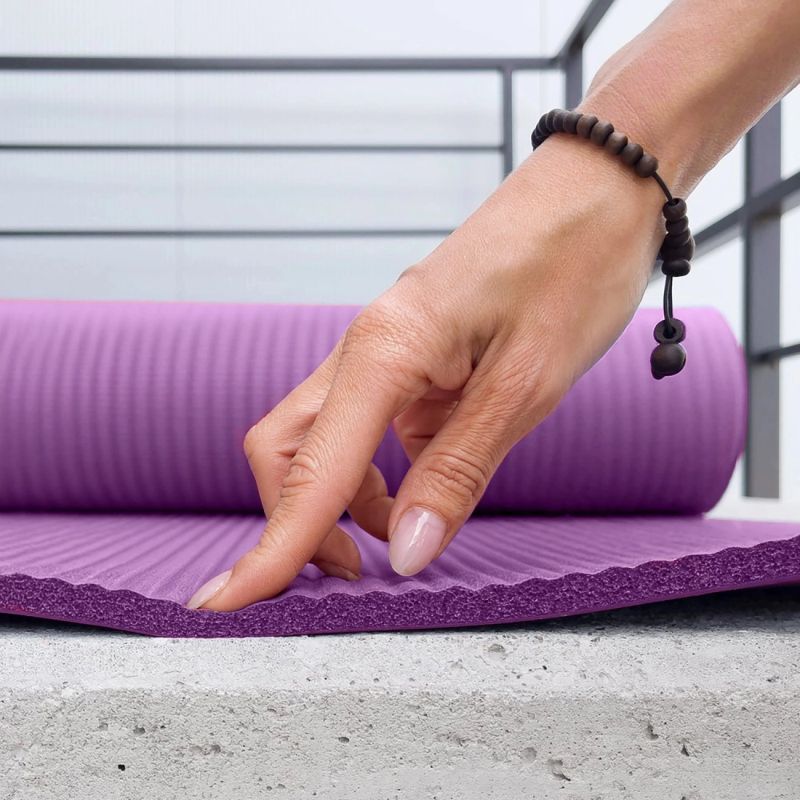 Wozinsky WNSP-15F Exercise Mat 183 x 61 x 1.5 cm Thick Gymnastic Mat for Yoga and Fitness - Purple lila jóga matrac 304004-208171