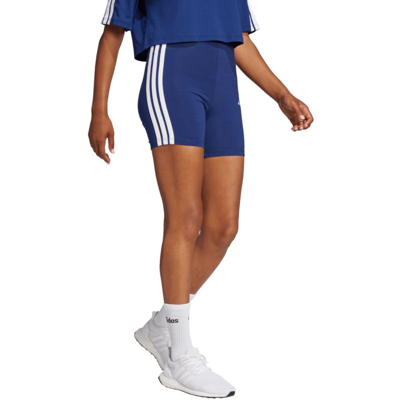 Adidas Women's Essentials 3-Stripes High Waisted Biker Blue 2xs rövidnadrág JE1225