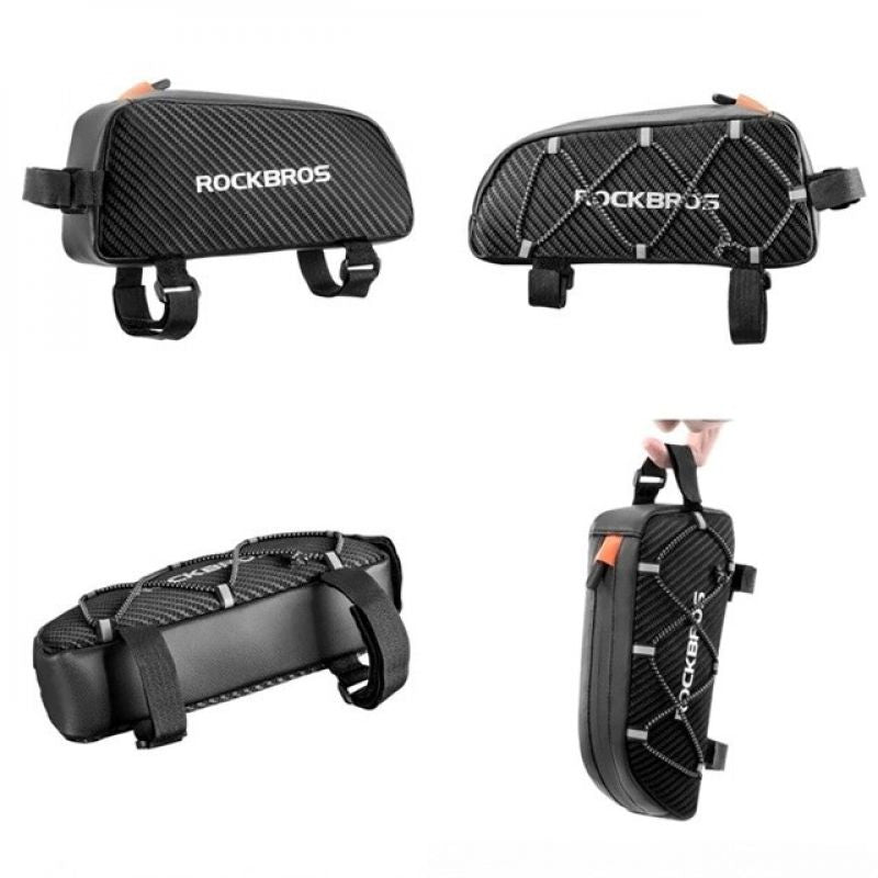 Rockbros 039BK 1 l bike frame with braided design – fekete táska Rockbros-039BK