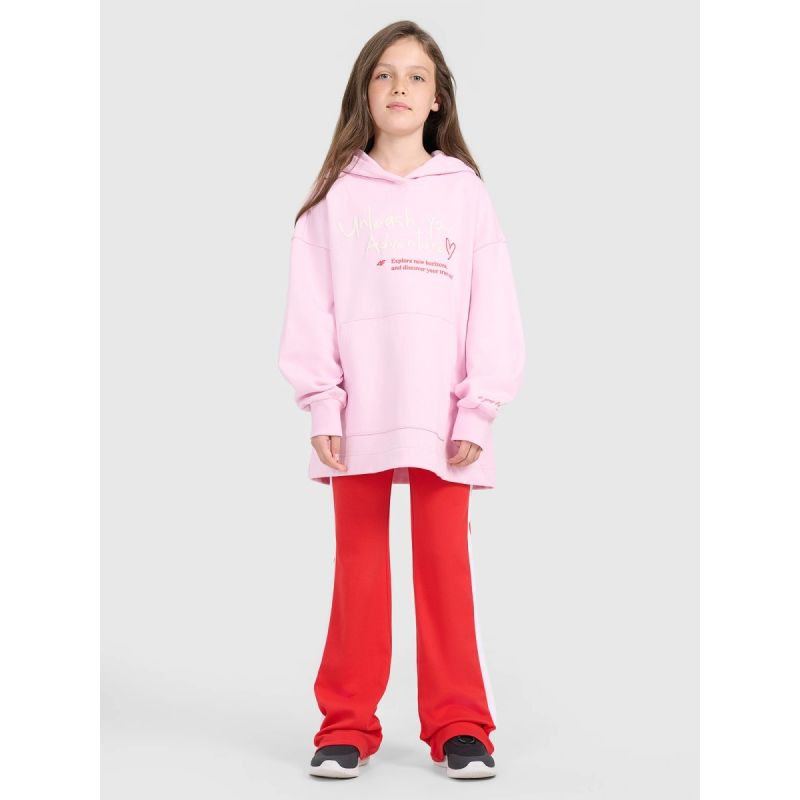 Oversized sweatshirt with hood, unzipped, for girls, 4F 4FJRAW25TSWSF2429-56S kapucnis pulóver