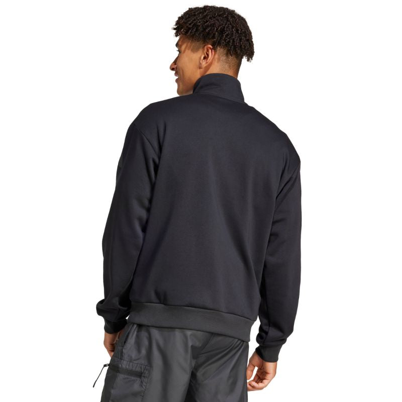 Men's adidas City Escape Fleece Half-Zip GD Sweatshirt Black JF3290 fekete pulóver