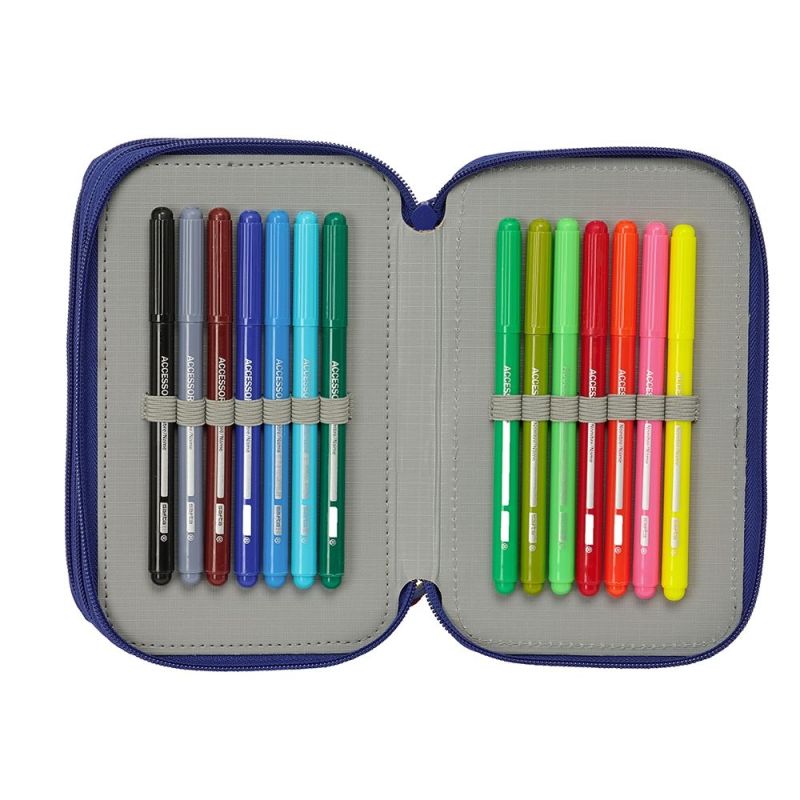 Inny Pencil case with equipment FC Barcelona triple filled pencil case 36 PCS 412529857 Rajongói termék