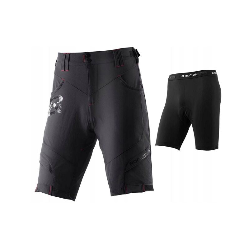 Rockbros Men's 2-in-1 Cycling fekete short