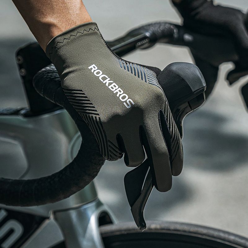 Rockbros cycling gloves spring/summer/autumn, full, size: XXL - green zielony \ xxl kesztyű