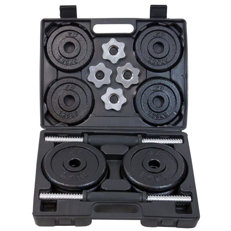Enero CAST IRON DUMBBELL 19 KG (2x9.5 KG) FIT CASE fekete dumbbell, strength training equipment, training equipment