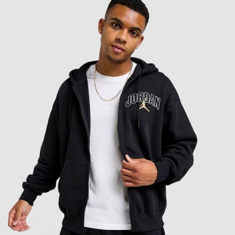 AIR Jordan Brooklyn Fleece Full-Zip Hoodie Black - fekete kapucnis pulóver IB7908-011