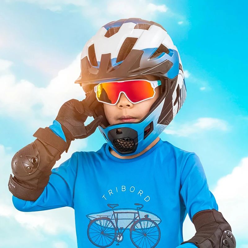 Rockbros 14110009003 polarized cycling glasses for children 8-14 years old - green and white zielony || biały napszemüveg 7307366666332-163753