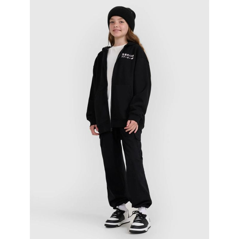 Girls' sweatshirt with a hood, 4F 4FJRAW25TSWSF2516-20S