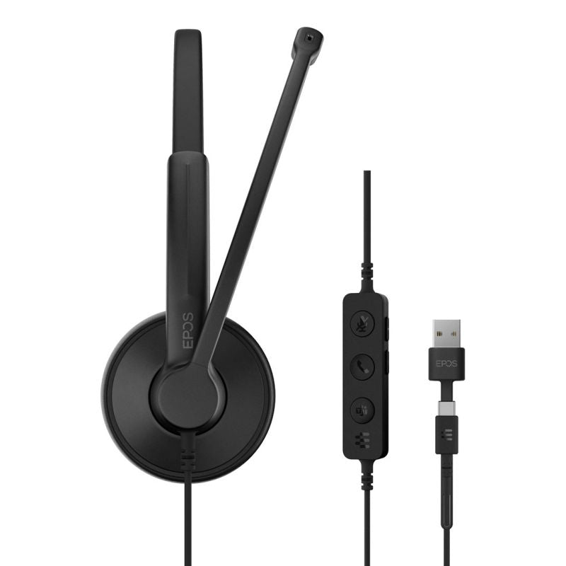 EPOS IMPACT 100 MS Stereo Wired On-Ear Headphones USB-C + USB-A