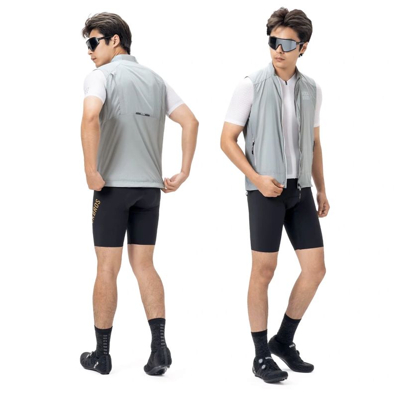 Rockbros Spring/Autumn Windproof Vest Size L - White/Gray biały || szary \ l vests