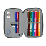 Real Madrid double filled pencil case with accessories 28 pcs wielokolorowy tolltartó