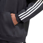 Adidas Men's Essentials 3-Stripes Fleece Full-Zip Hoodie fekete ruházat KY6559