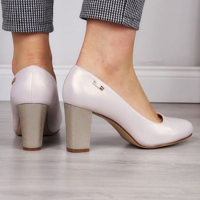Inny Sergio Leone W beige pearl heel pumps bézs utcai cipő SK193B