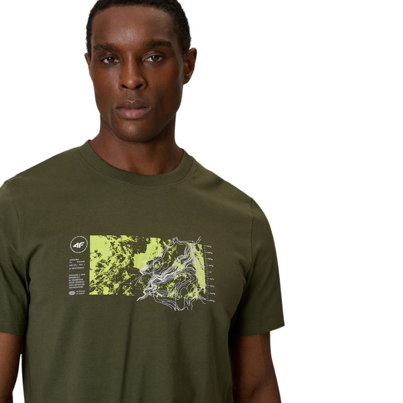 4F Men's T-shirt M2823 43S khaki póló 4FWSS26TTSHM282343S