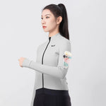 Rockbros TVI women's cycling jersey insulated autumn/winter M - white and gray m \ szary || biały kötött sapka 15310007004-211733