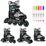 NH10907 4in1 ROLLER SKATES WITH EXTENDED HOCKEY BLADES TINTY GREEN SIZE M (35-38) NILS EXTREME zöld utcai cipő