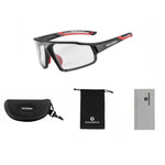 Rockbros photochromic glasses black and red piros glasses, training equipment