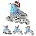 NH18192 4in1 GREY-BLUE SIZE S(29-33) ROLLER SKATES WITH HOCKEY SLEEVE NILS EXTREME kék görkorcsolya