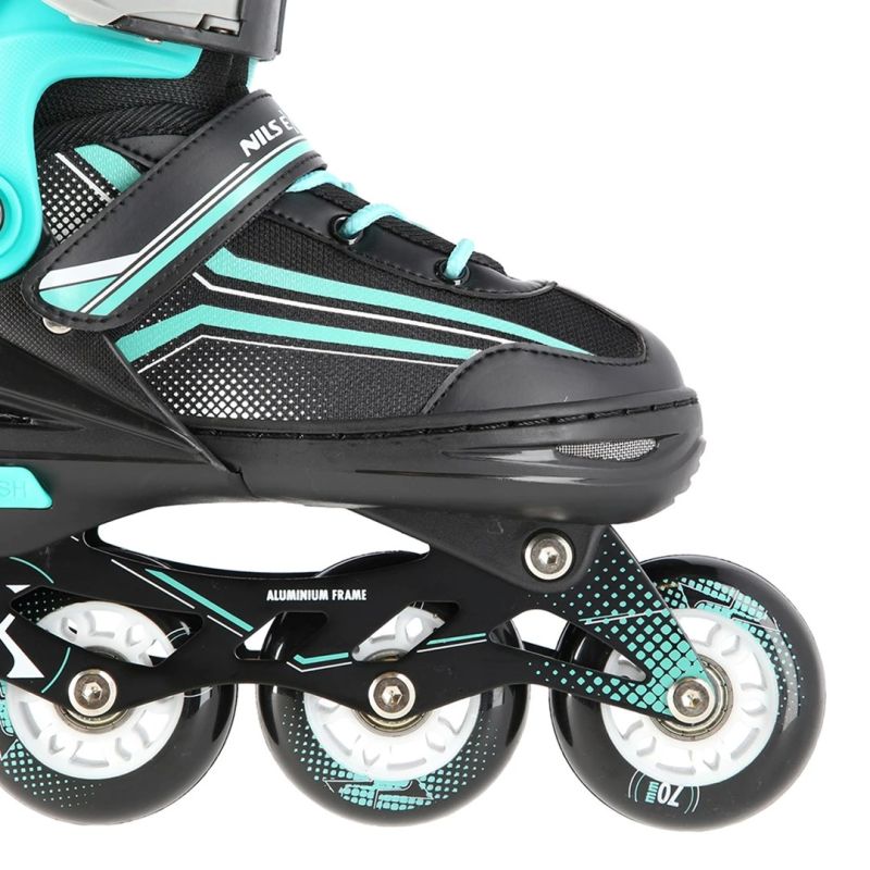 NILS Extreme NH18190 2in1 roller skates, black and blue, size S (29-33), with replaceable hockey blade kék görkorcsolya