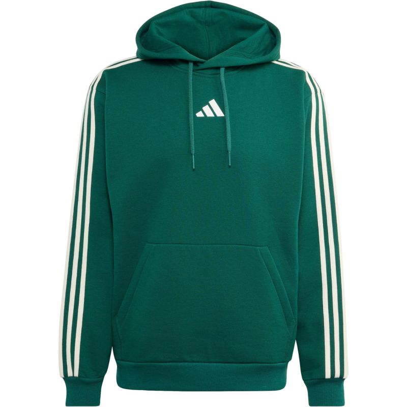 Adidas Essentials 3-Stripes Fleece Hoodie men's green zöld férfi kapucnis pulóver KZ1413
