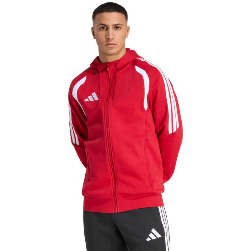 Men's adidas Tiro 26 League Sweat Full Zip Hoodie red KF9106 piros kapucnis pulóver