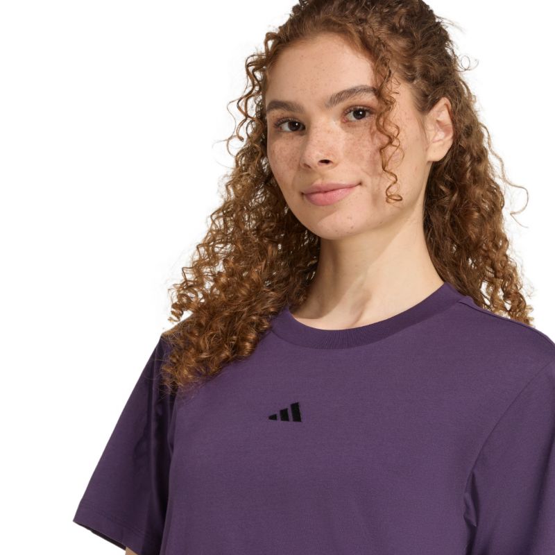 adidas Essentials Small Logo Cotton Purple Women's T-Shirt JY4966 Ruházat