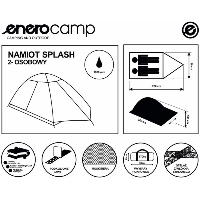 Enero 2-Person Splash Tent With Camp Flywall tents, tourist equipment
