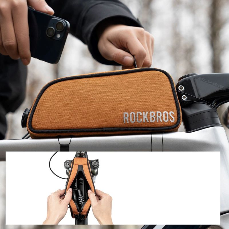 Rockbros 30120045004 ROAD TO SKY bicycle for the top frame tube, waterproof, 0.7L - orange pomarańczowy táska