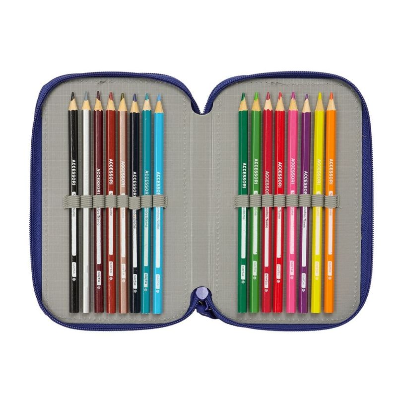 Inny Pencil case with equipment FC Barcelona triple filled pencil case 36 PCS 412529857 Rajongói termék