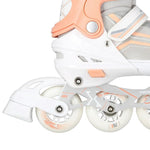 NILS Extreme NH18190 2in1 inline skates, white and pink, size S (29-33), with replaceable hockey blade rózsaszín sípcsontvédő