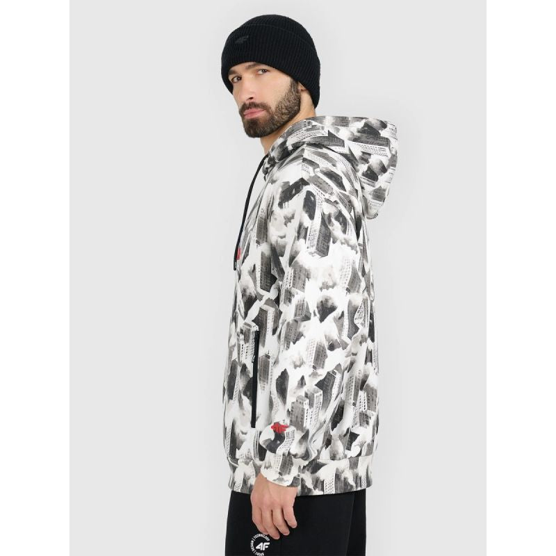 Men's loose hooded sweatshirt 4F 4FRAW25TSWSM2569-91A kapucnis pulóver