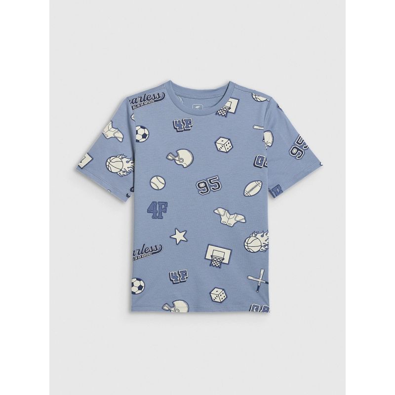 Boy's regular printed T-shirt 4F 4FJRSS26TTSHM3466-32A shirts