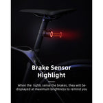 Rockbros Q3 Rear Bike Light with Smart Stop System - Black fekete lights, tourist equipment