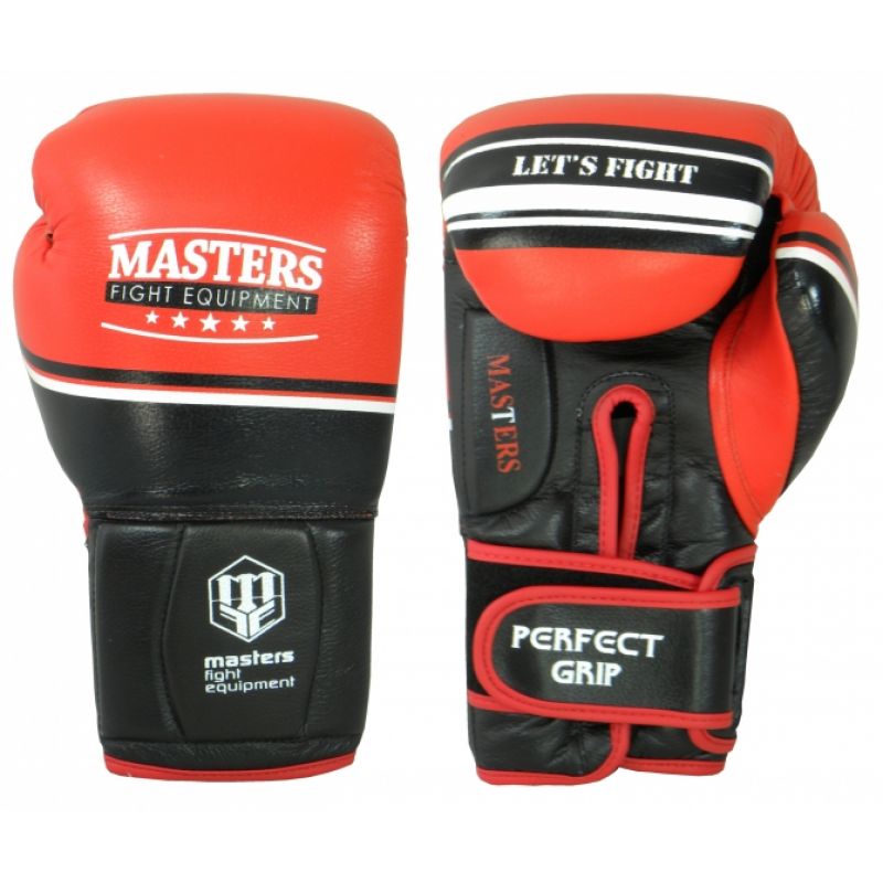 MASTERS FIGHT EQUIPMENT RBT-LF 14 oz Black and Red Boxing Gloves piros kesztyű 0130744-14