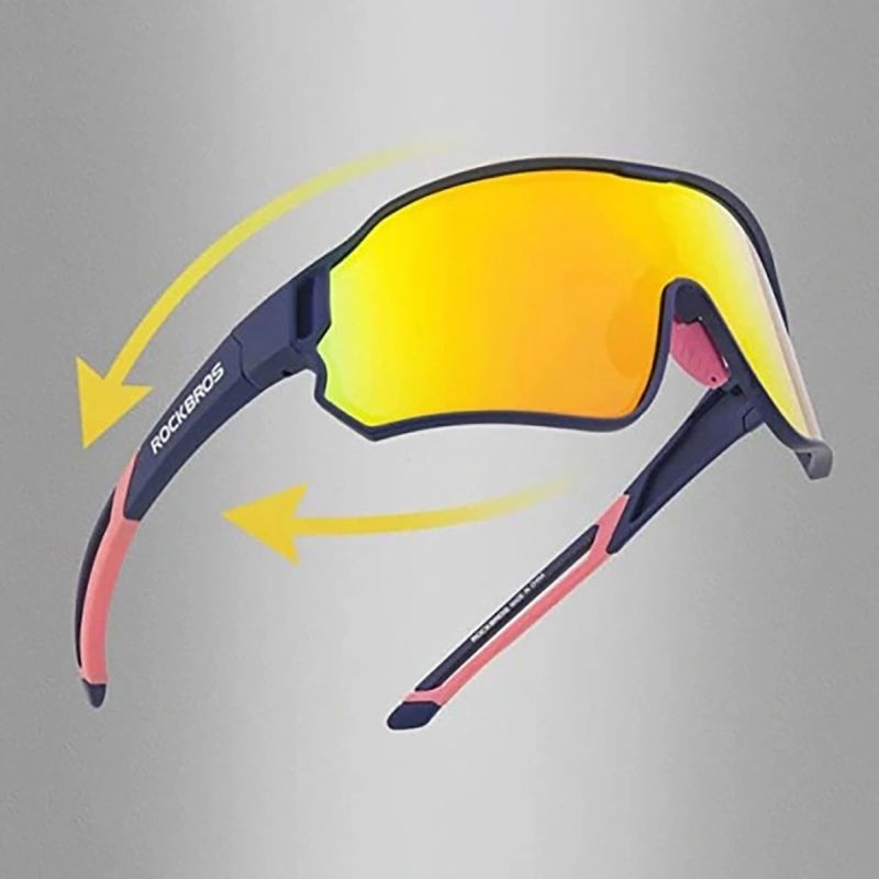Rockbros Polarized Cycling Glasses - Blue and Pink rózsaszín glasses, training equipment