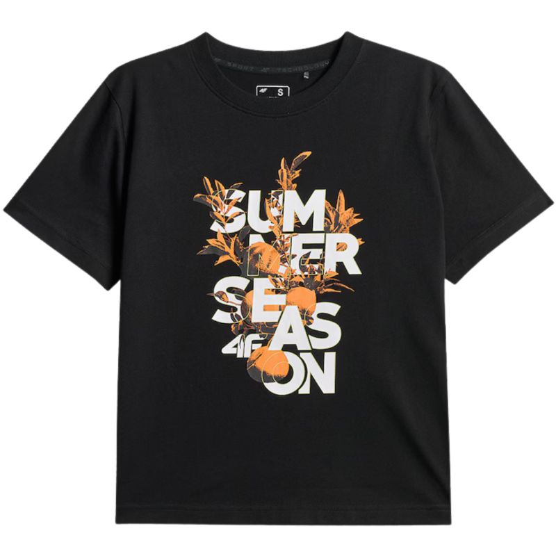 4F Women's T-shirt F2721 deep 20S fekete póló 4FWSS26TTSHF272120S